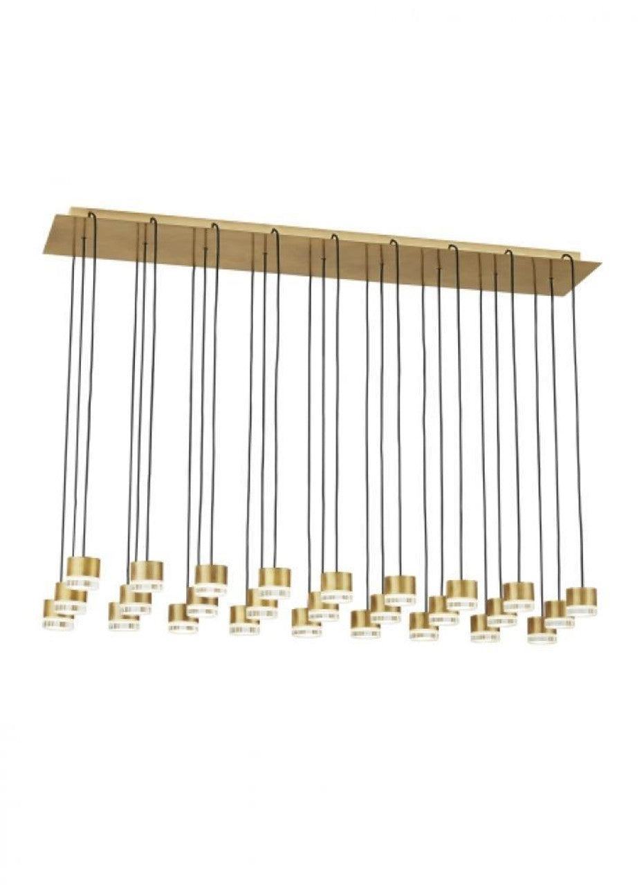 Gable Chandelier, 27-Light, LED, Natural Brass, 44.5"L (700TRSPGBL27TNB-LED930277 70PGDK8)