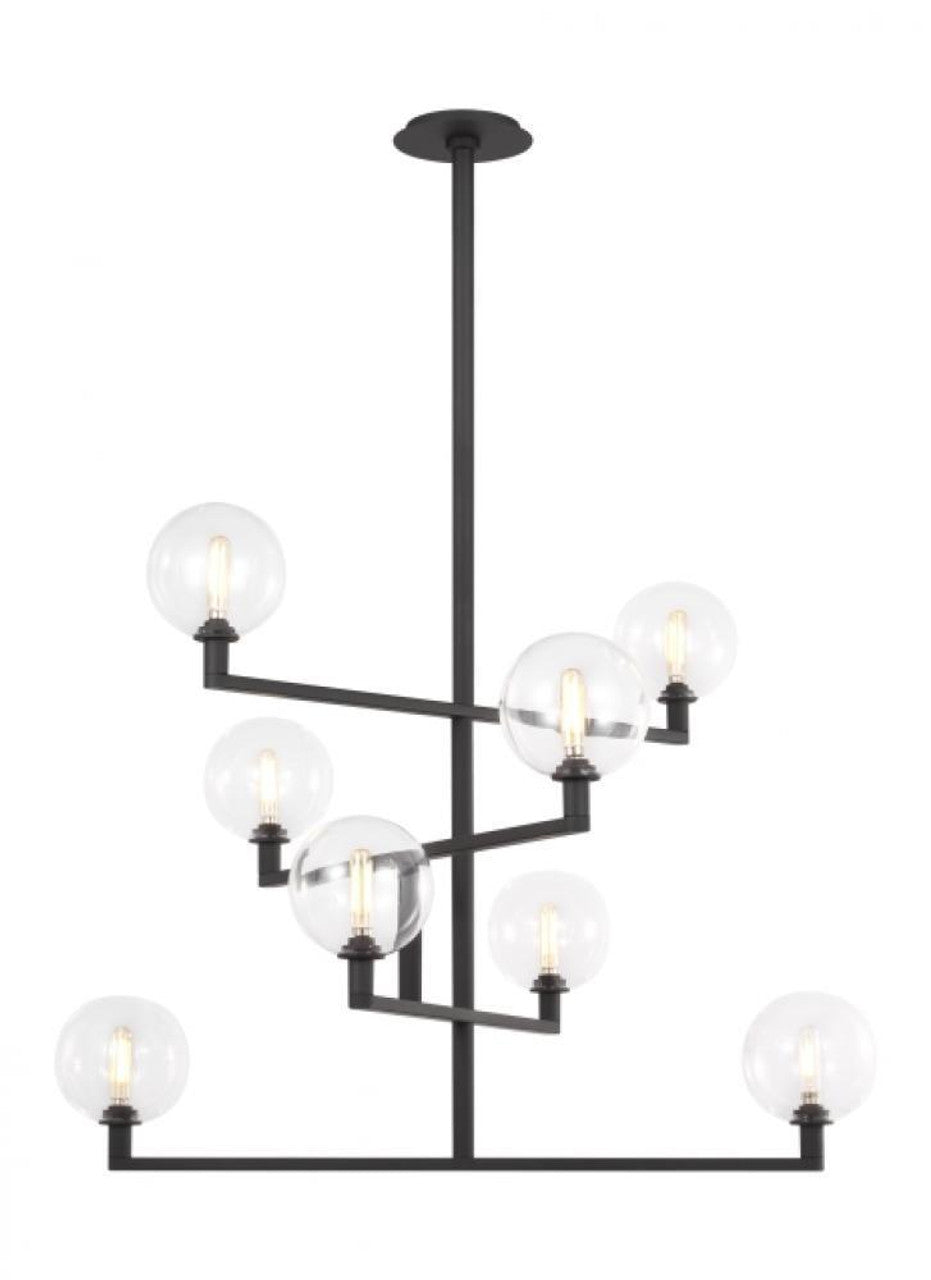 The Esfera Two Tier X-Large 28-Light Damp Rated Integrated Dimmable LED Ceiling Chandelier in Natura, Visual Comfort & Co. Modern Collection KWCH19727NB 70PKG5H