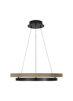 Grace Chandelier, 1-Light, LED, Matte Black, Weathered Oak Wood, 30"W (700GRC30BW-LED935 70PKE9D)
