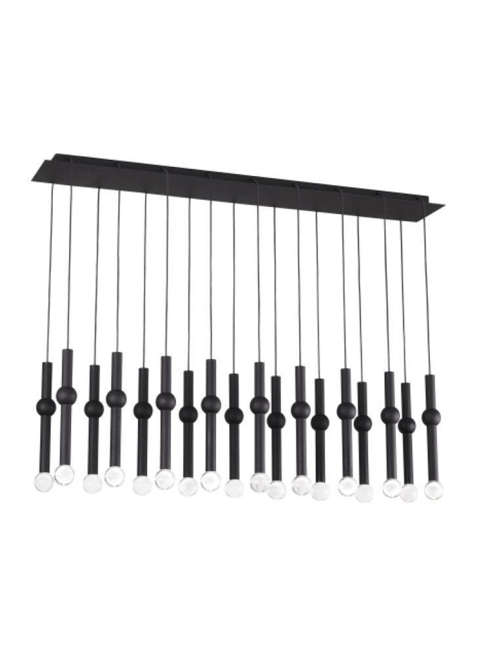 Guyed Ceiling Chandelier, 18-Light, LED, Nightshade Black, 44.2"L (700TRSPGYD18TB-LED930277 70PGDKH)