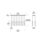 Guyed Ceiling Chandelier, 18-Light, LED, Nightshade Black, 44.2"L (700TRSPGYD18TB-LED930277 70PGDKH)