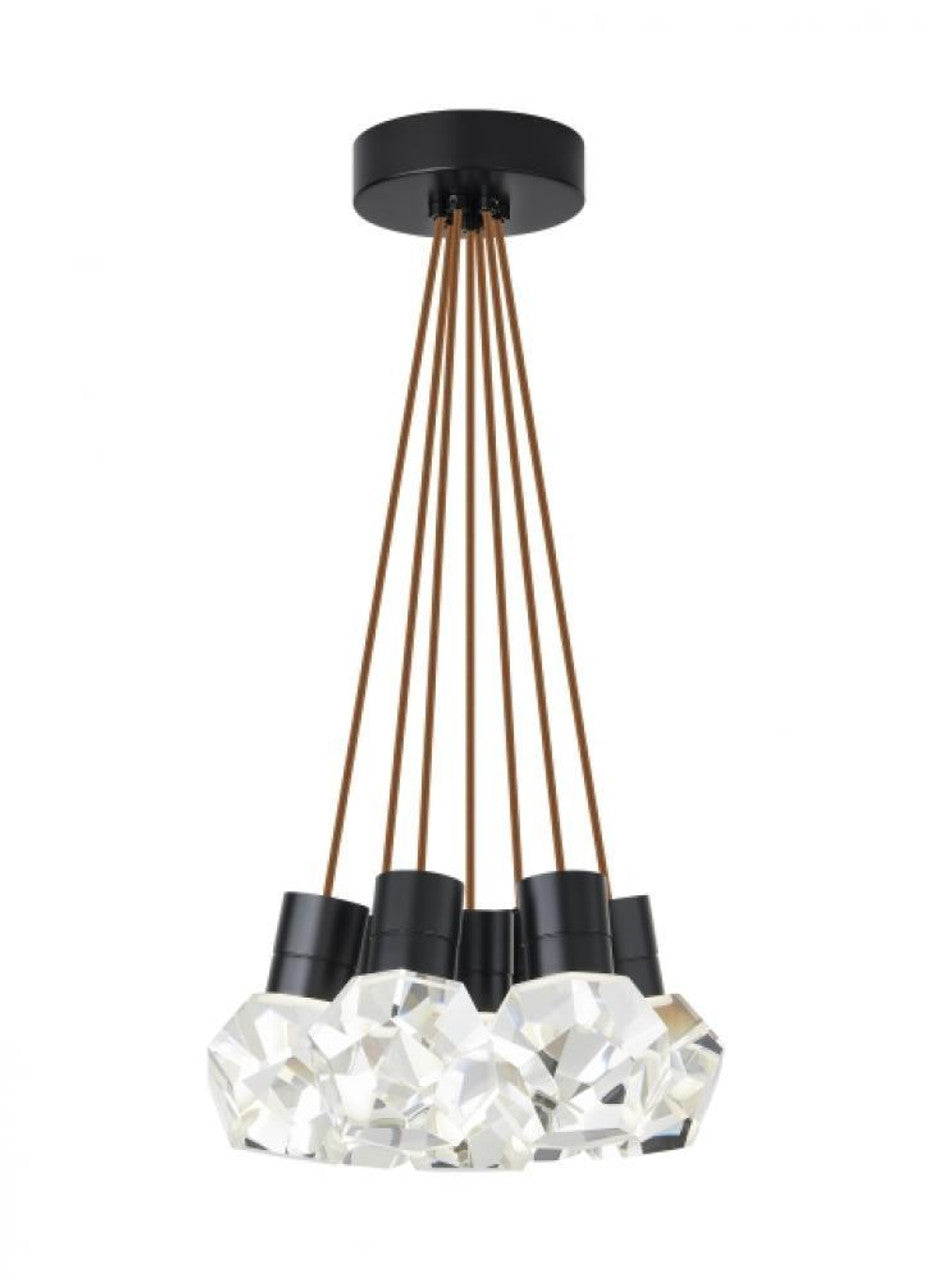 Kira Chandelier, 7-Light, LED, Black, 15"W (700TDKIRAP7PB-LED930 70PKD7L)