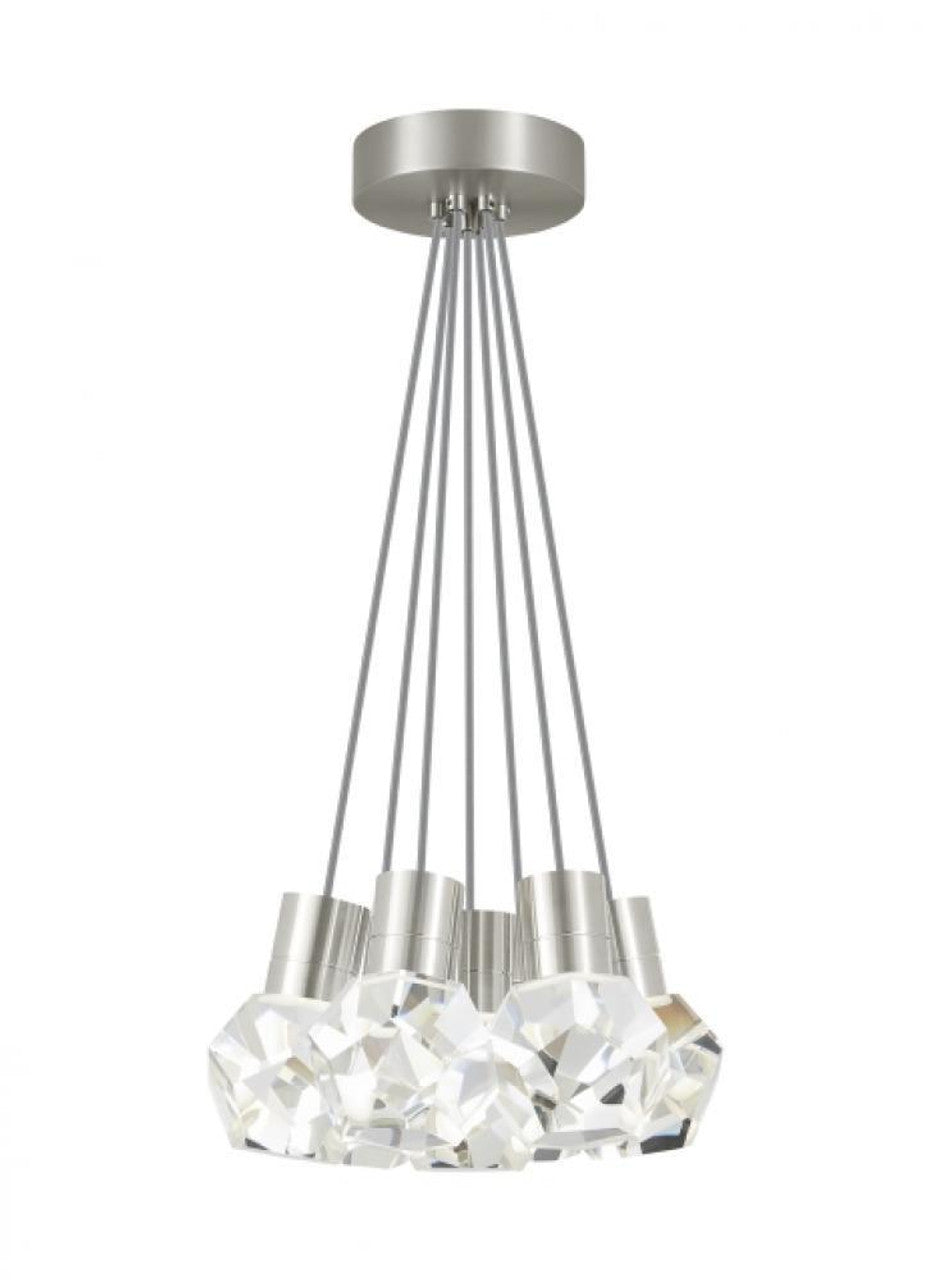 Kira Chandelier, 7-Light, LED, Satin Nickel, 15"W (700TDKIRAP7YS-LED922 70PKD8W)