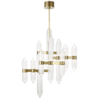 Langston Medium Chandelier, 12-Light, LED, Plated Brass, 40.5"H (700LGSN31BR-LED927 70PGDKX)