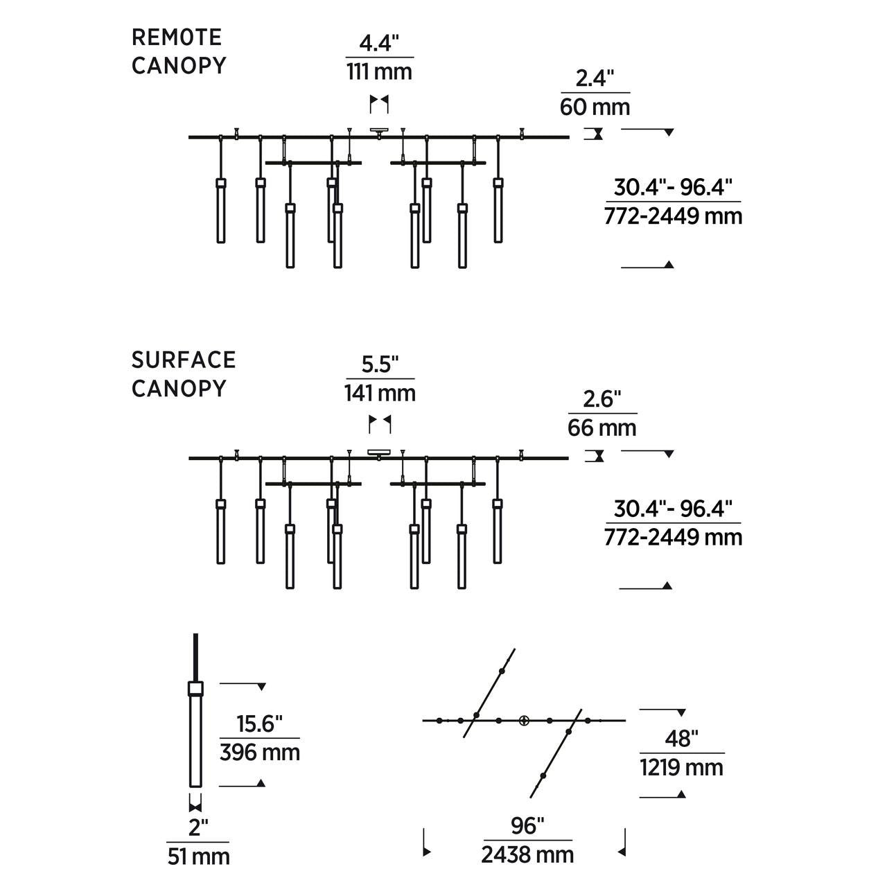 Phobos Medium Chandelier, 4-Light, LED, Dark Bronze, 24"W (700PHB24BZ-LED927-277 70PGJEX)