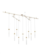 Mini Linger Chandelier, 9-Light, LED, Natural Brass, 96"L (700LNG9NB-LED930R 70PGJEM)