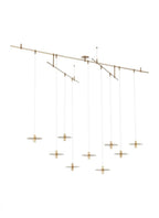Mini Ponte Chandelier, 9-Light, LED, Natural Brass, 96"L (700PNT9NB-LED930R 70PGJEP)