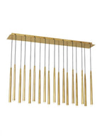 Pylon Ceiling Chandelier, 18-Light, LED, Natural Brass, 43.2"L (700TRSPPYL18TNB-LED930120 70PGDL3)