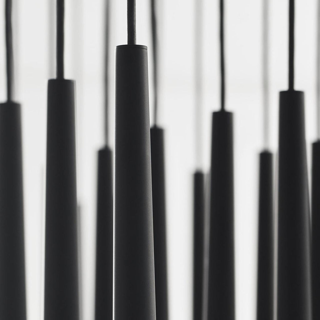 Pylon Ceiling Chandelier, 27-Light, LED, Nightshade Black, 43.2"L (700TRSPPYL27TB-LED930120 70PGDL5)