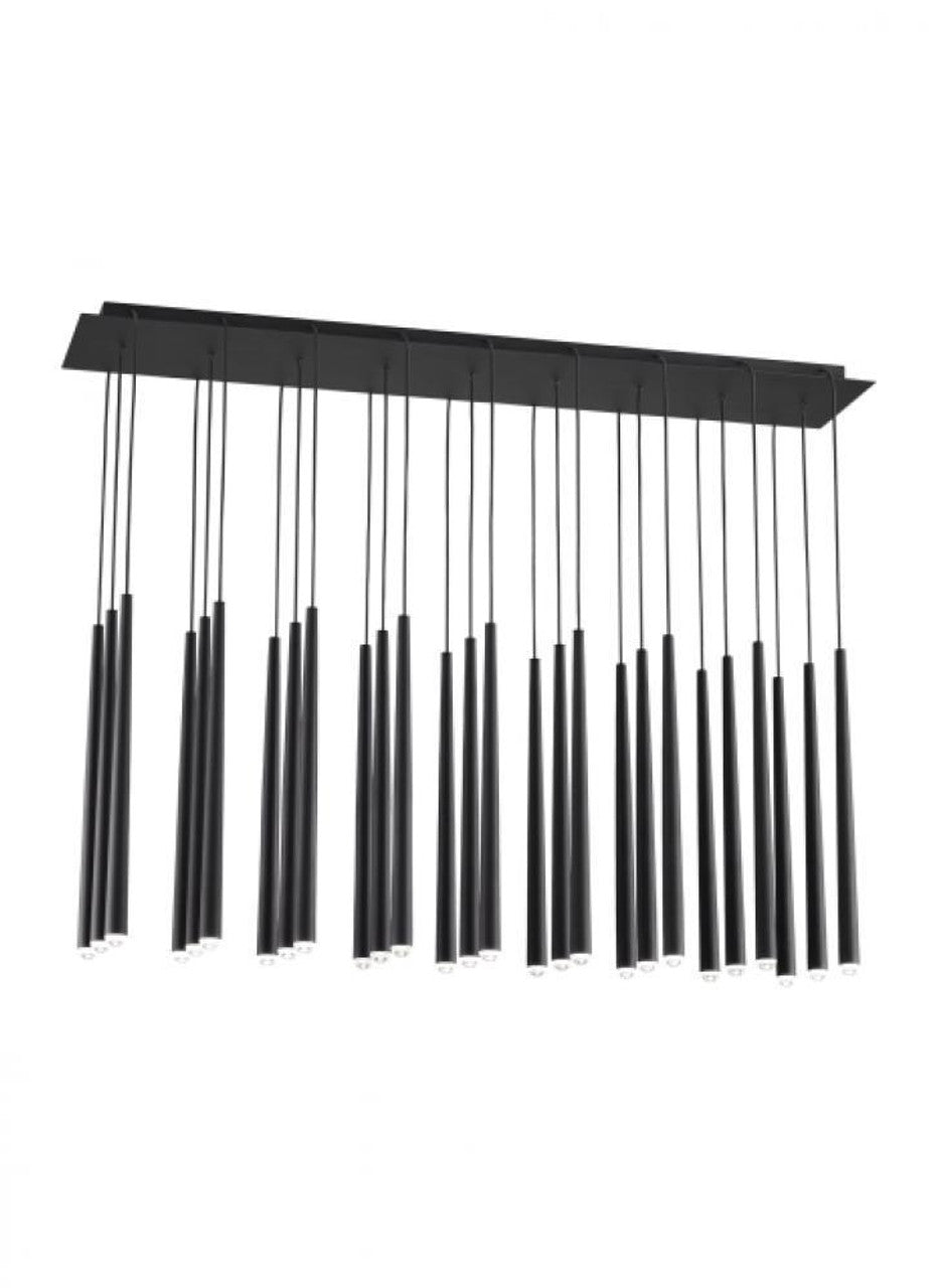 Pylon Ceiling Chandelier, 27-Light, LED, Nightshade Black, 43.2"L (700TRSPPYL27TB-LED930120 70PGDL5)