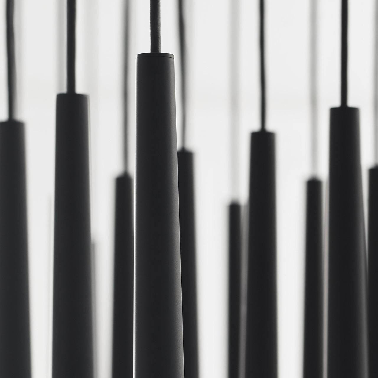 Pylon Ceiling Chandelier, 27-Light, LED, Nightshade Black, 43.2"L (700TRSPPYL27TB-LED930277 70PGDL6)