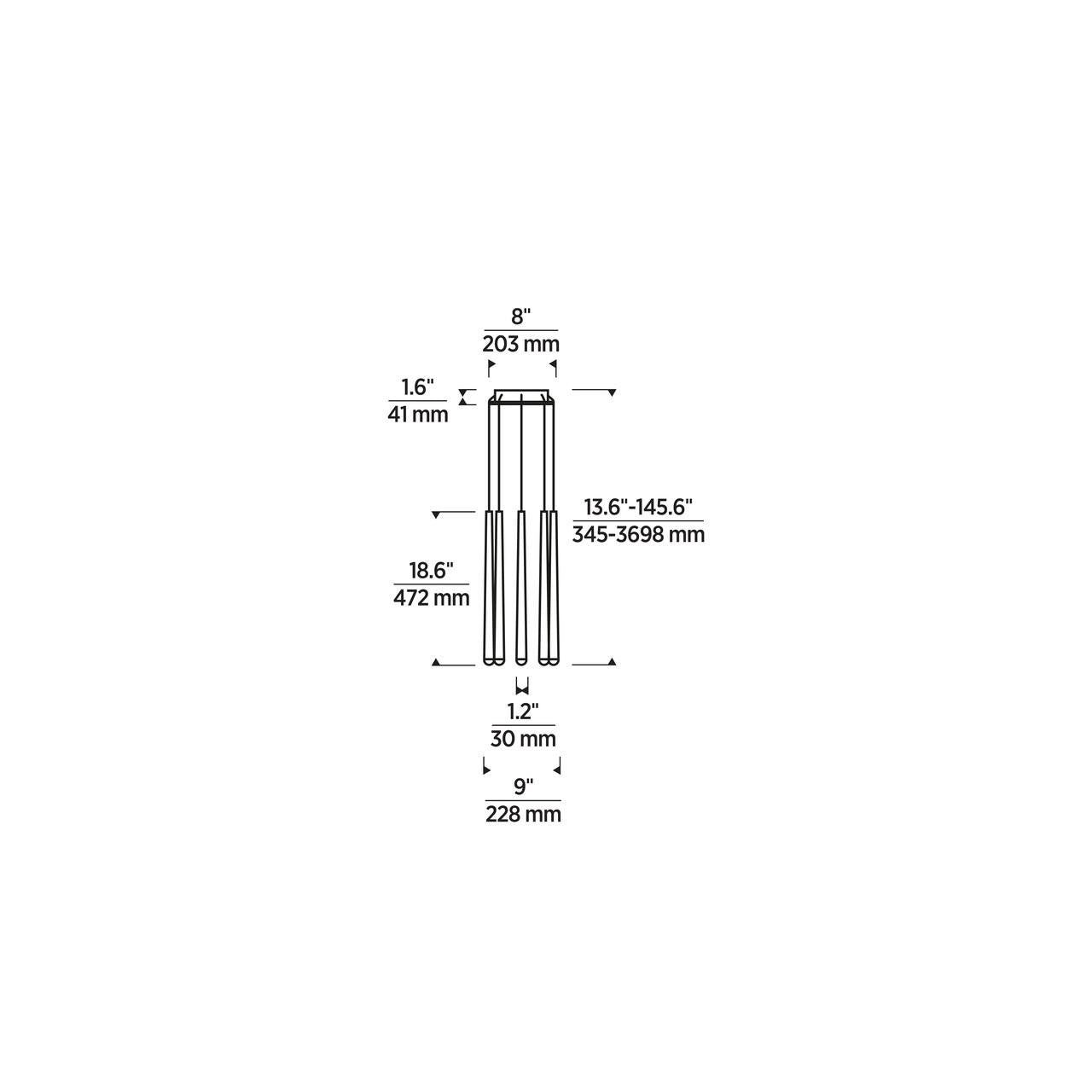 Collier Chandelier, 1-Light, LED, Polished Nickel, 140.5"H (700CLR132N-LED927R-277 70PGCM7)