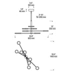 Spectica Chandelier, 8-Light, LED, Plated Brass, 51.3"L (700LSSPCTBR-LED930 70PGJF2)