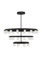 The Esfera Three Tier X-Large 36-Light Damp Rated Integrated Dimmable LED Ceiling Chandelier in Nigh, Visual Comfort & Co. Modern Collection KWCH19627B 70PKG5C