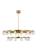 The Esfera Two Tier X-Large 28-Light Damp Rated Integrated Dimmable LED Ceiling Chandelier in Nights, Visual Comfort & Co. Modern Collection KWCH19727B 70PKG5G