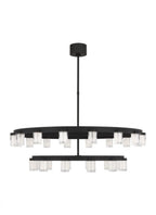 The Esfera Two Tier Medium 20-Light Damp Rated Integrated Dimmable LED Ceiling Chandelier in Natural, Visual Comfort & Co. Modern Collection KWCH19827NB 70PKG5F