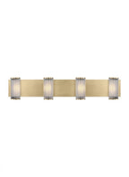 The Esfera X-Large Damp Rated 4-Light Integrated Dimmable LED Wall Sconce in Polished Nickel, Visual Comfort & Co. Modern Collection KWWS10227CN 70PKG5K