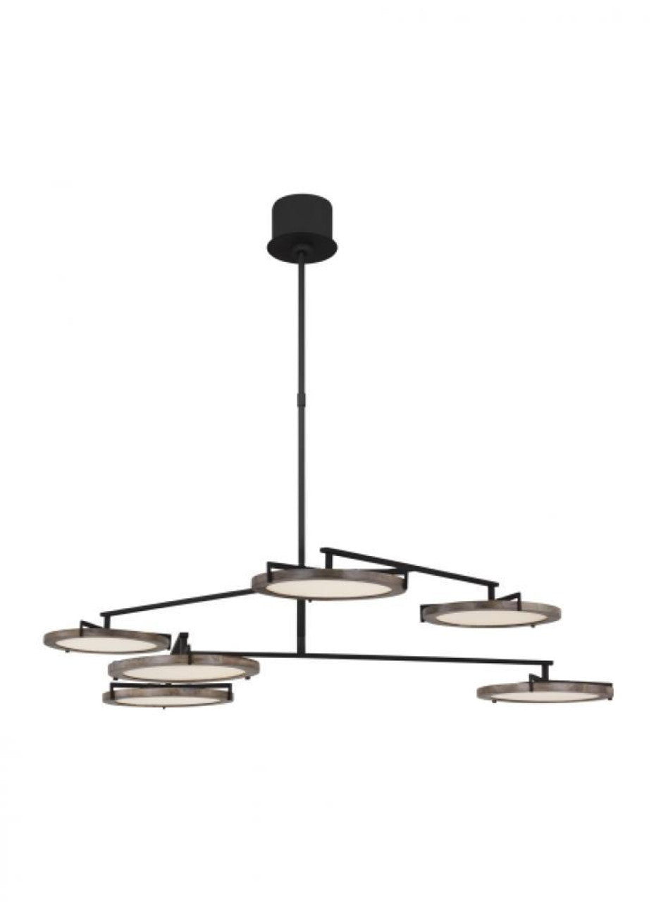 Perle Chandelier, LED, Polished Nickel, 93.1"H (SLCH23330NS 70PKJ48)