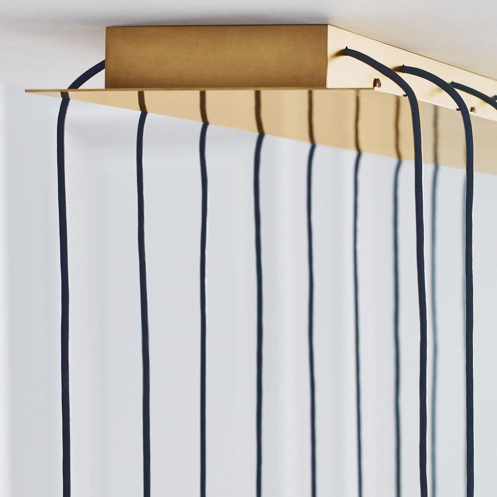 Turret Ceiling Chandelier, 18-Light, LED, Natural Brass, 44.5"L (700TRSPTRT18TNB-LED930277 70PGDLK)