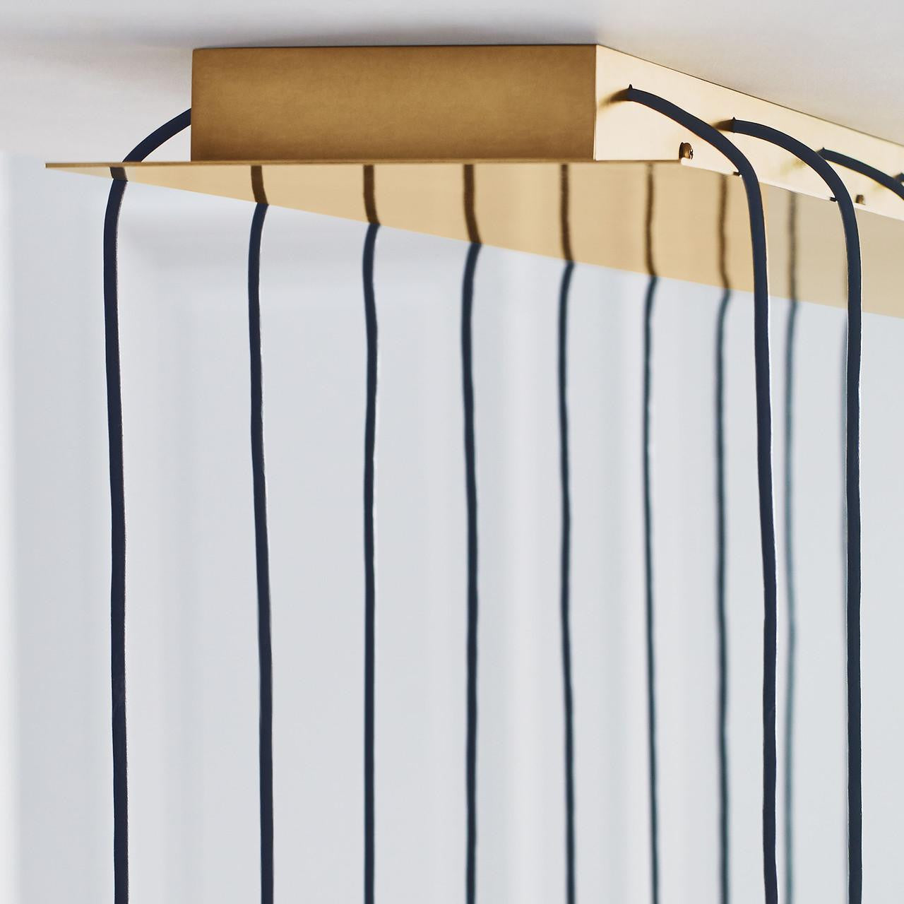 Turret Ceiling Chandelier, 18-Light, LED, Natural Brass, 44.5"L (700TRSPTRT18TNB-LED930277 70PGDLK)