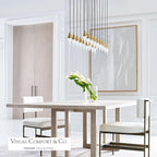 Turret Ceiling Chandelier, 18-Light, LED, Natural Brass, 44.5"L (700TRSPTRT18TNB-LED930277 70PGDLK)