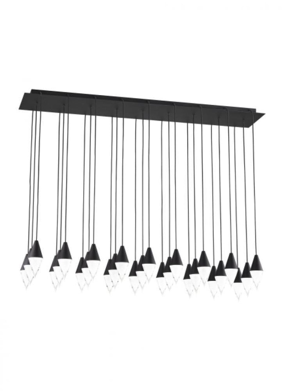 Turret Ceiling Chandelier, 27-Light, LED, Nightshade Black, 44.5"L (700TRSPTRT27TB-LED930277 70PGDLM)