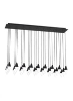 Turret Ceiling Chandelier, 27-Light, LED, Nightshade Black, 44.5"L (700TRSPTRT27TB-LED930277 70PGDLM)