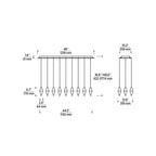 Turret Chandelier, 27-Light, LED, Natural Brass, 44.5"L (700TRSPTRT27TNB-LED930120 70PGDLN)