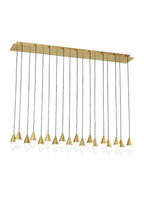 Turret Light Chandelier, 18-Light, LED, Natural Brass, 44.5"L (700TRSPTRT18TNB-LED930120 70PGDLJ)
