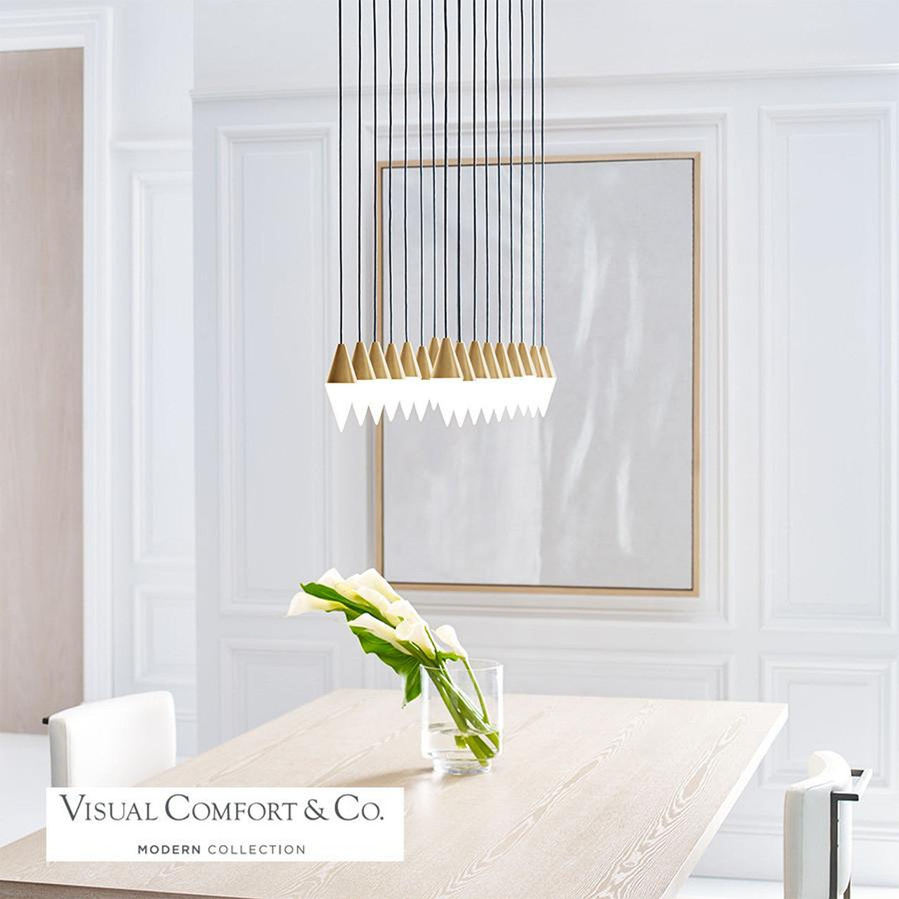Turret Light Chandelier, 18-Light, LED, Natural Brass, 44.5"L (700TRSPTRT18TNB-LED930120 70PGDLJ)