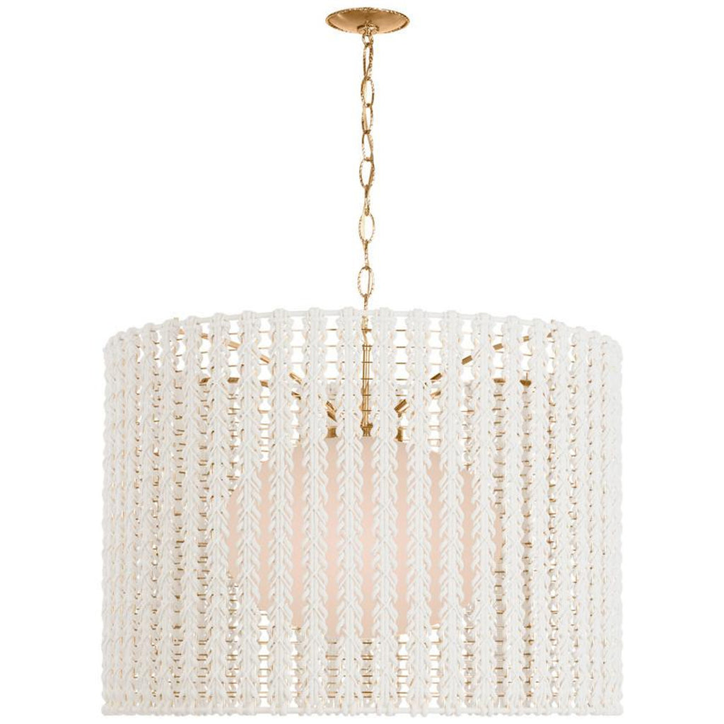 Leigh Large Pendant, 4-Light, Aged Brass/Pink, Clear Glass Shade, 25"H (H259704L-AGB/PK 608QFQE)