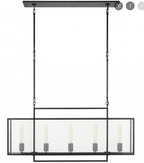 Esfera Large Linear Chandelier, 6-Light, LED, Natural Brass, 60"L (700LSESF60NB-LED927 70PGEJ1)