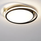 Artistic Circles Dimmable LED Black Nordic Flush Mount Ceiling Light