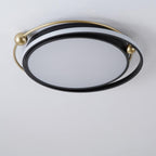 Artistic Circles Dimmable LED Black Nordic Flush Mount Ceiling Light