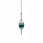 1 Bulb Gradient Blue Glass Pendant Light Modern Industrial Pendant Lamp