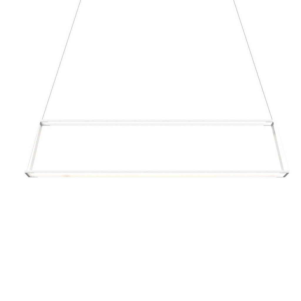 Z-Bar Pendant Rise, Small Rectangle, LED, Silver, 40"W (ZBP-38-RR-SW-SIL-CNP 407UENY)