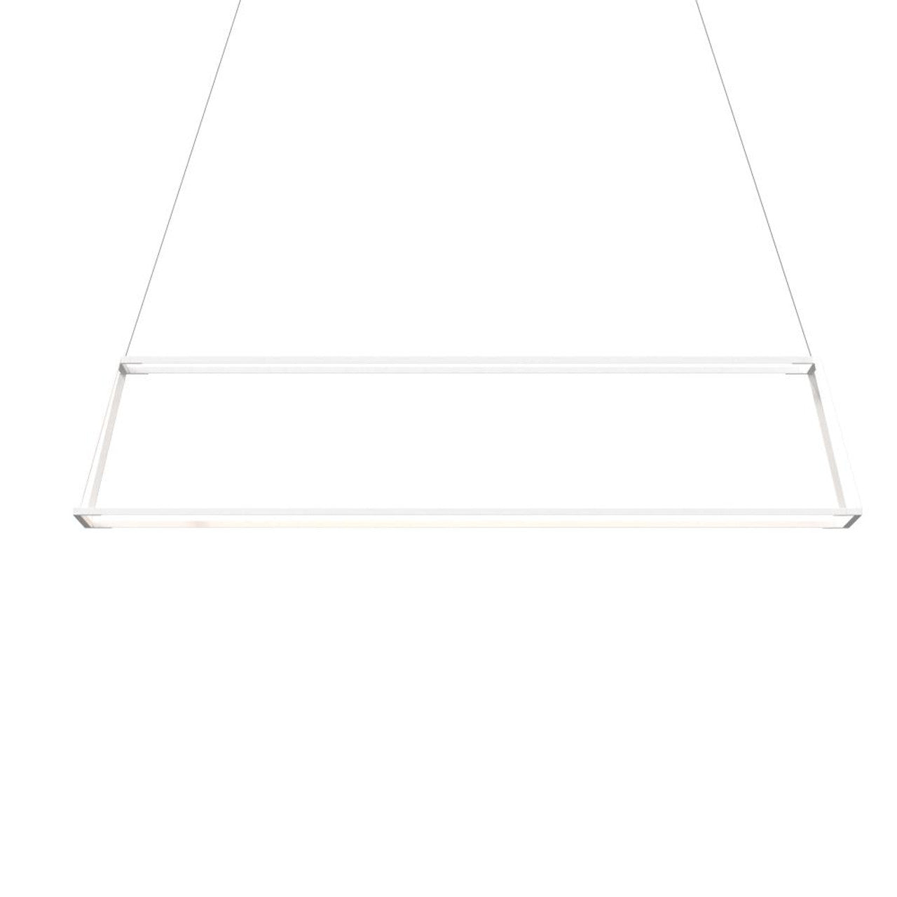 Z-Bar Pendant Rise, Small Rectangle, LED, Matte White, 40"W (ZBP-38-RR-SW-MWT-CNP 407UENX)
