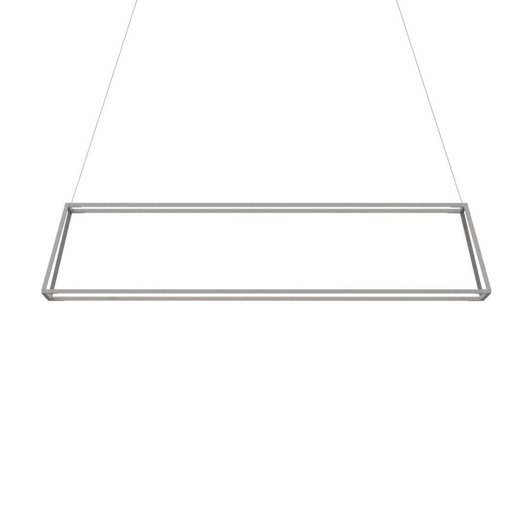 Z-Bar Pendant Rise, Small Rectangle, LED, Silver, 40"W (ZBP-38-RR-SW-SIL-CNP 407UENY)