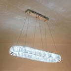 Chrome Golden Crystal Clear Beauty Oval Ring Hanging Pendant Chandelier