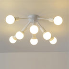 8 Light Cluster Gold Flush Mount Light Modern Metal LED Ceiling Light